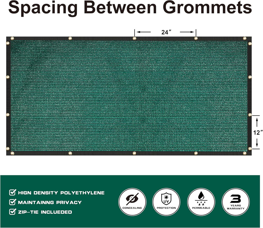 Customized 7' x 100' Green Fence Privacy Screen,with Bindings & G...