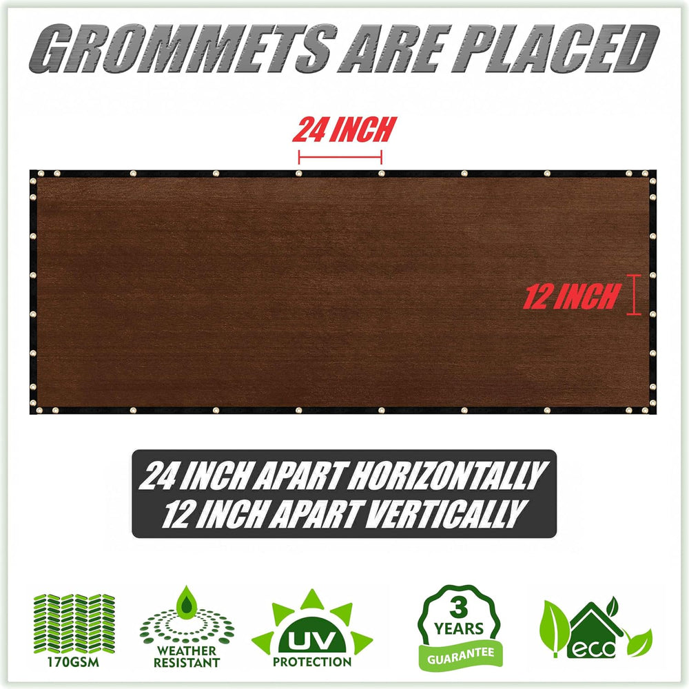 ColourTree Customized Size Fence Screen Privacy Screen Brown 5' x 24'...