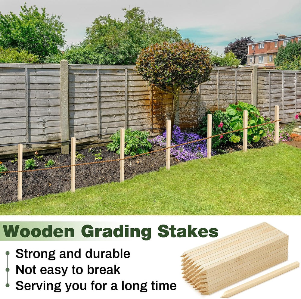 Colingmill 48 Pieces Wooden Garden Stakes 18 x 0.75 Inch Grade and Survey Sta...