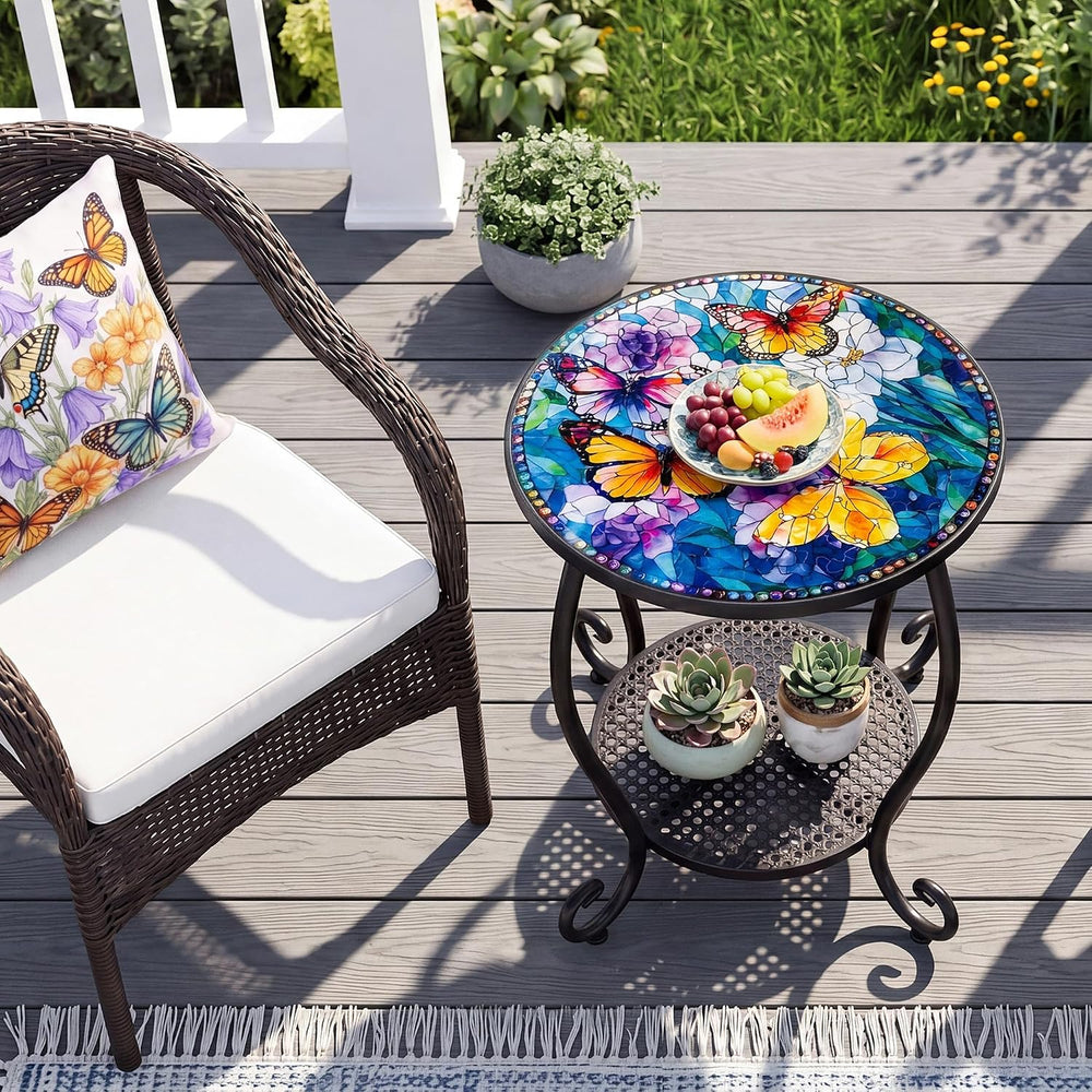 Outdoor Side Table, Small Patio Table, End Table for Outside