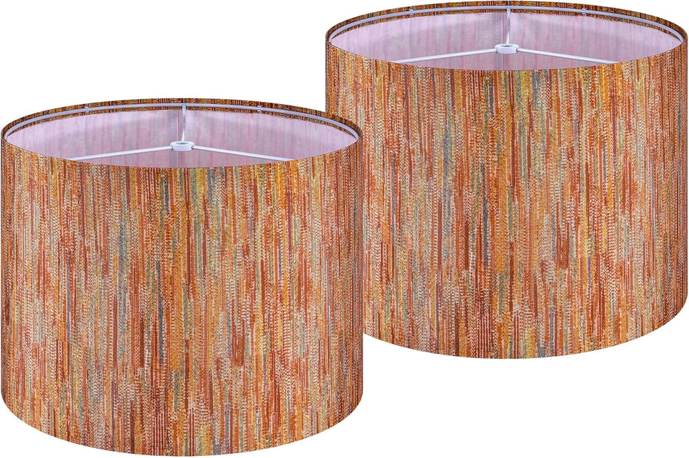 GO&SO Striped Drum Lamp Shades Set of 2,13"Dx10"H Boho Chroma R...