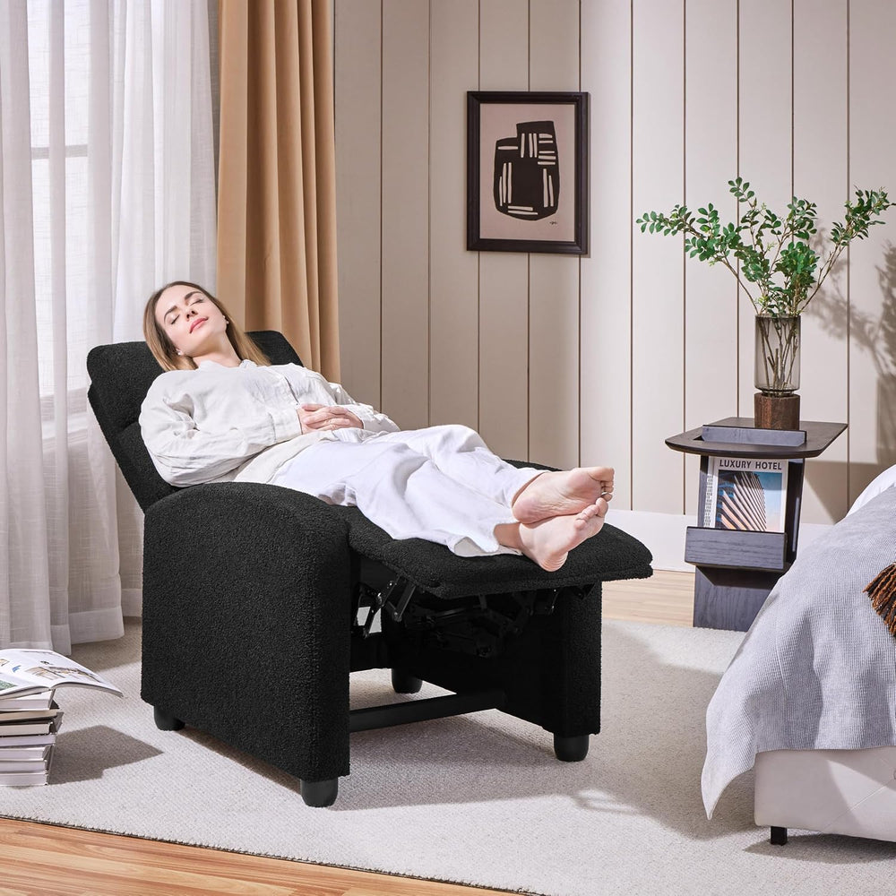 Yaheetech Recliner Chair with 3 Adjustable Angles Living Room Chairs Black