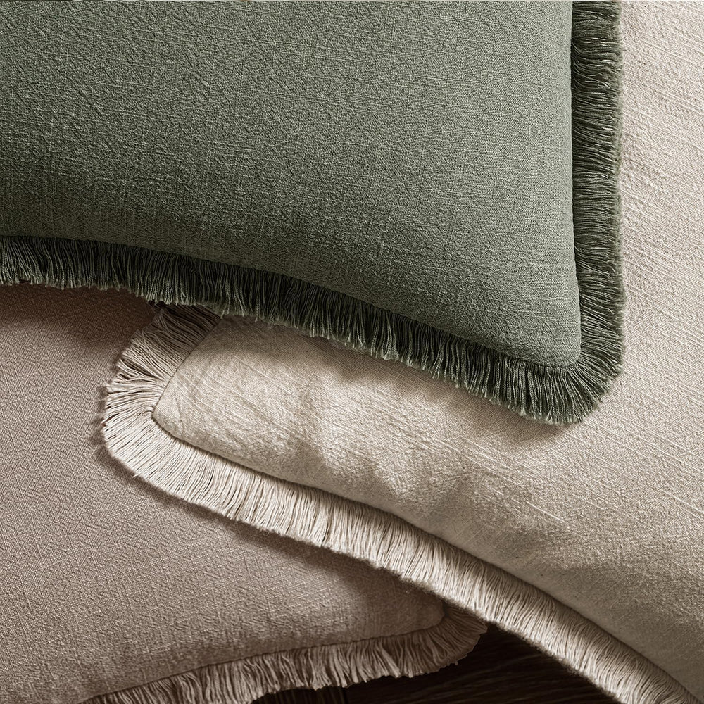 MIULEE Boho Linen Fringe Decorative Fall Throw Pillow Covers Dune 20x20