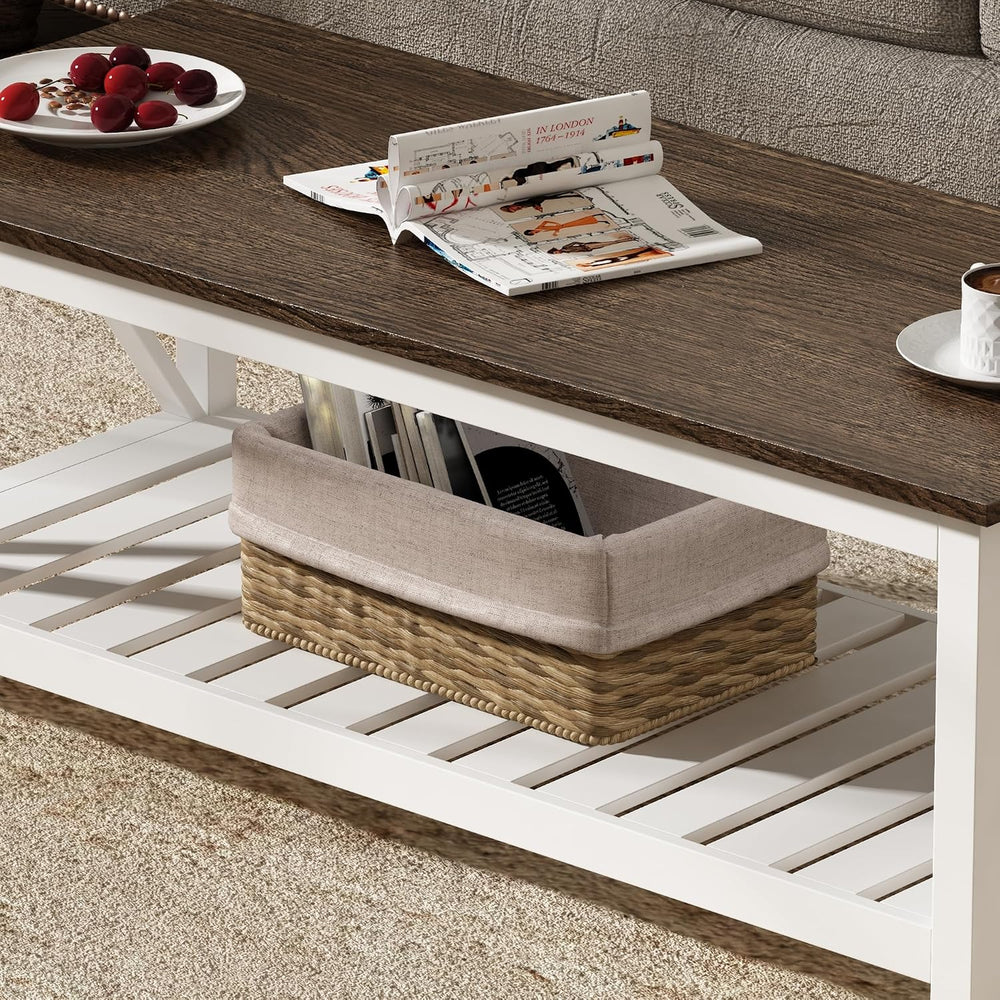 ChooChoo 47" Farmhouse Coffee Table with A-Frame Design for Living Room