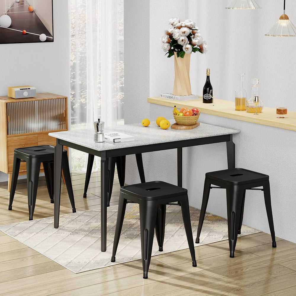 HAOBO Home 18" Metal Stools Set of 4, Classroom Stools for Indoor Outdoor