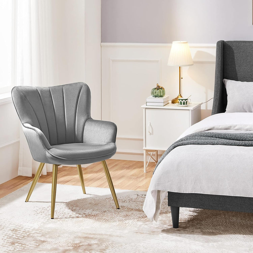 Yaheetech Accent Chairs Set of 2, Upholstered Armchair, Light Gray
