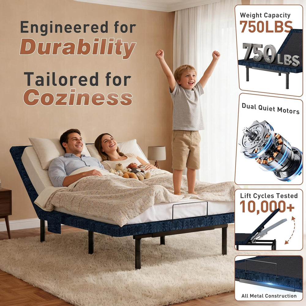 Twin XL Adjustable Bed Base Quiet Motor Zero Gravity Anti-Snore