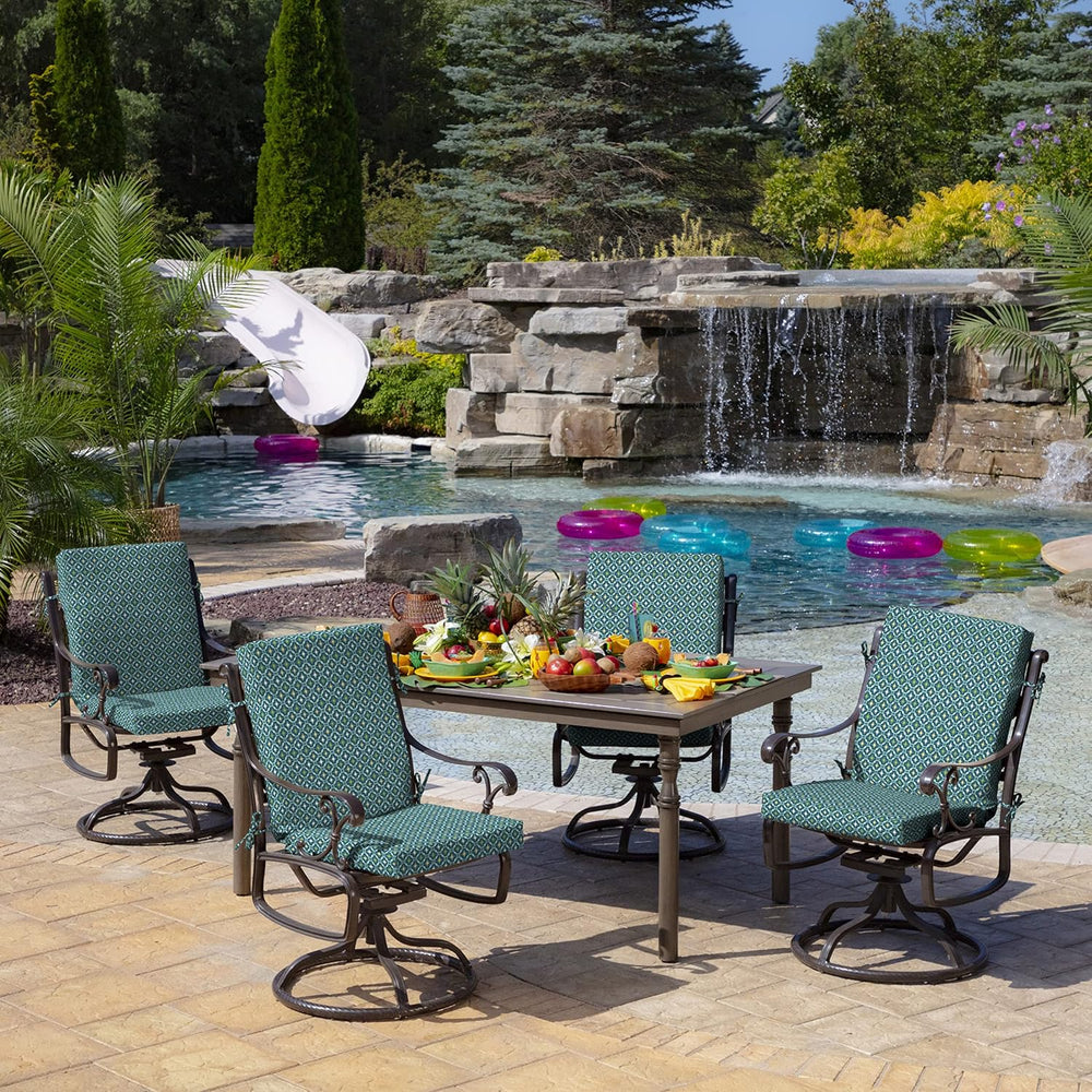 Arden Outdoor Dining Chair Cushion, 4-Pack, 20x44, Alana Tile