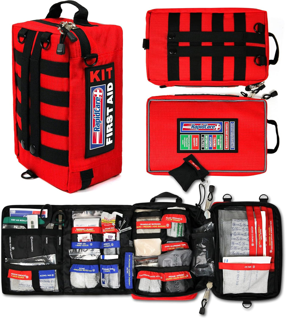 Rapid Care Premium Trauma First Aid Kit for Outdoors, Workplace, and Home - E...