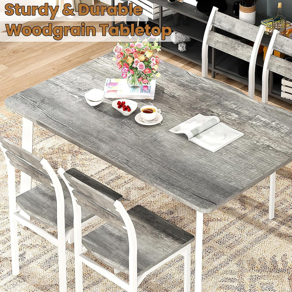 dklgg dining room table set for 4 farmhouse, side view