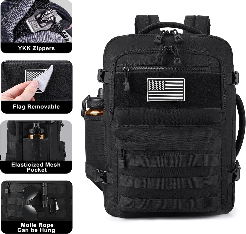 MOZETO TSA Approved Carry On Backpack, Extra Large Tactical Travel Backpack f...