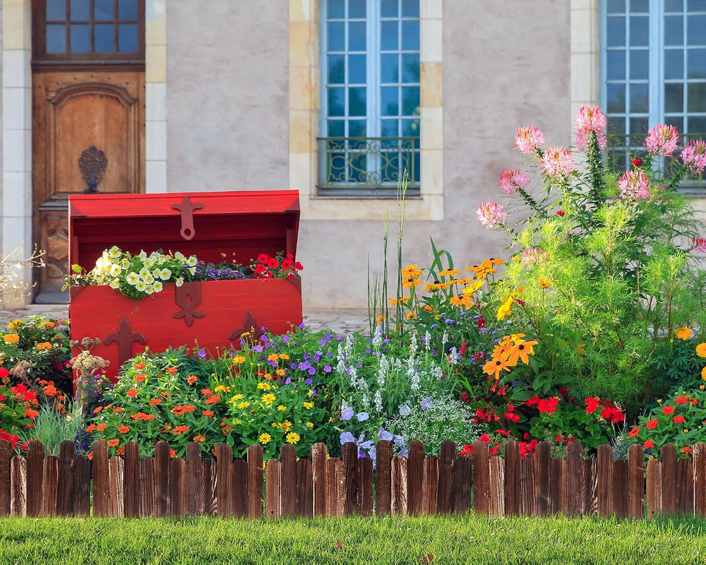 Soaoo 4 Pack Wood Garden Edging Fence, Flower Bed Edging Borders, 16 ft