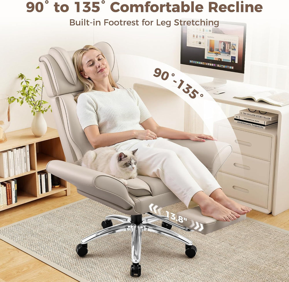 Big and Tall Office Chair, Flip Armrests for Pets & Cross Legged Sitting,...
