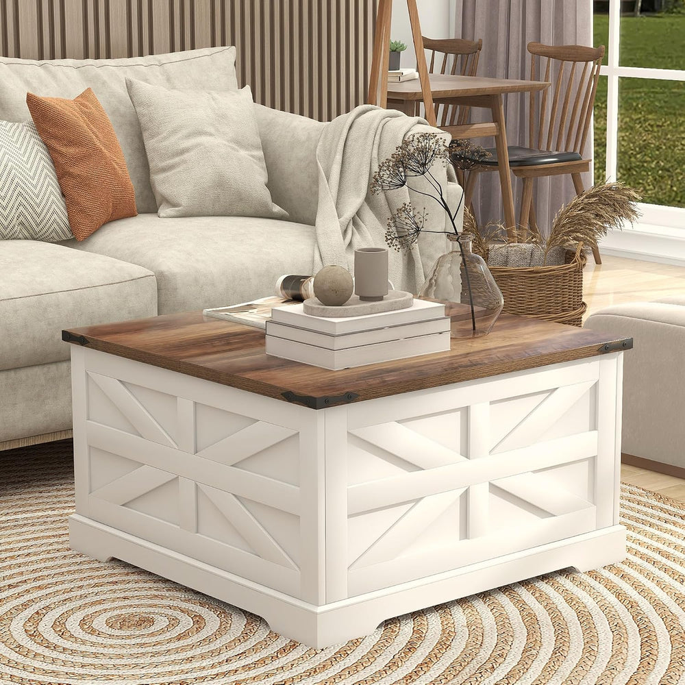 TaoHFE Lift Top Coffee Table with Storage,Rustic Farmhouse Coffee Table