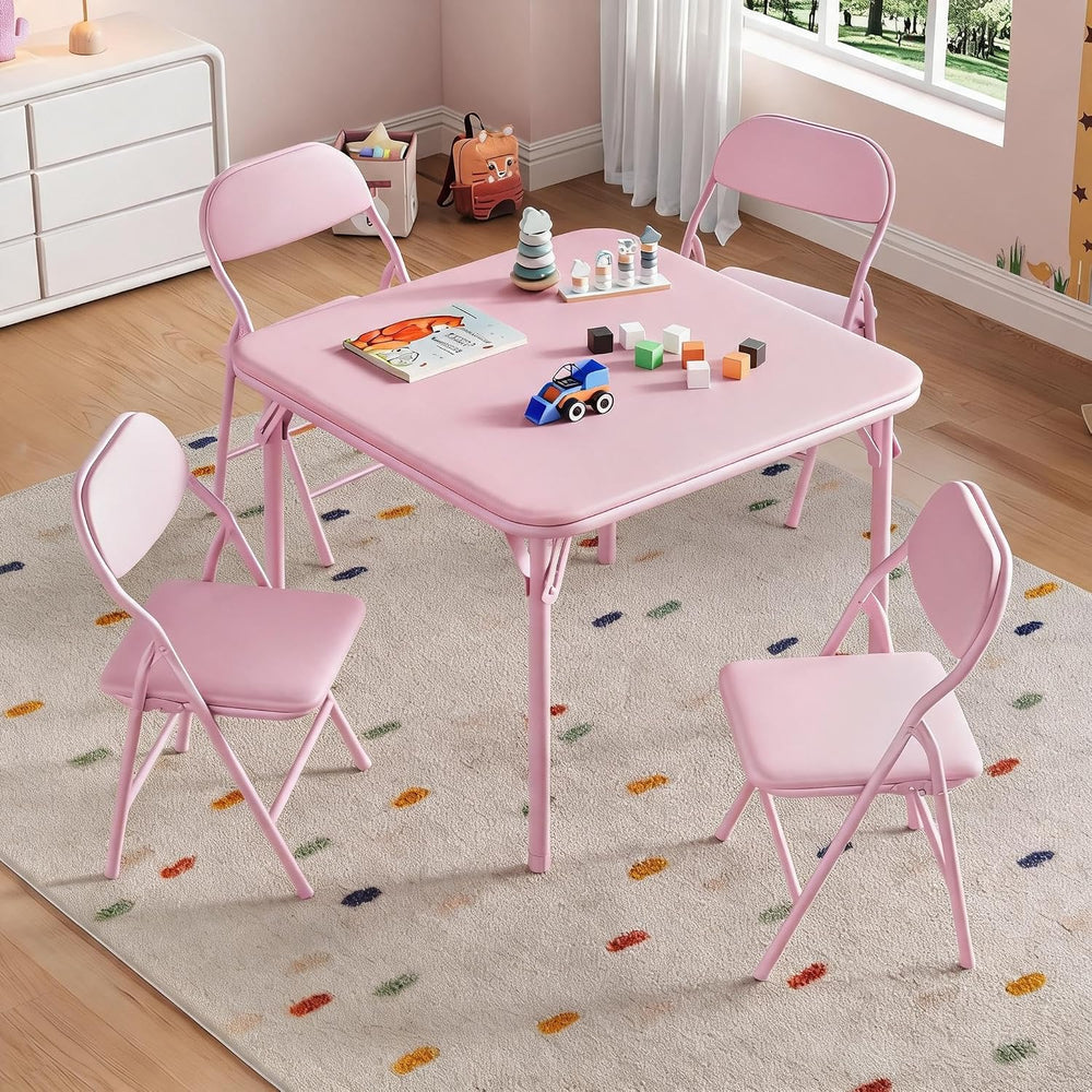Garvee 5-Piece Folding Table and Chairs for Boys and Girls