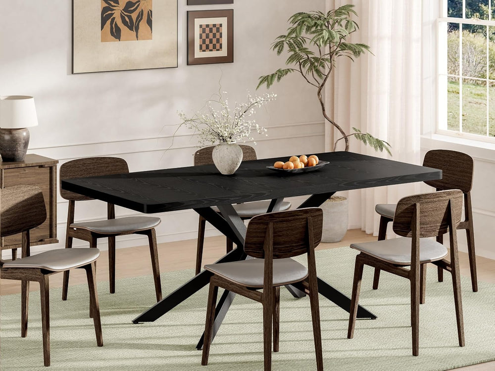 Extendable Dining Room Table for 4 6 8,55"-70" Kitchen Table Leaf,B...