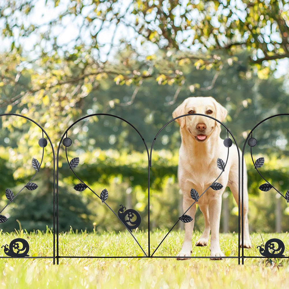 24in x 12ft Decorative Garden Fence 6 Piece Metal Garden Border Dogs Barrier ...