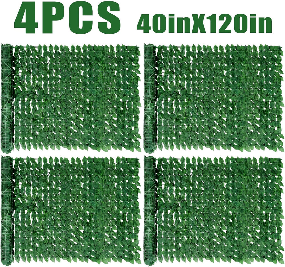 4PCS Artificial Ivy Fence Privacy Screen,40 x 120 Inch UV-Anti Artificial Fak...