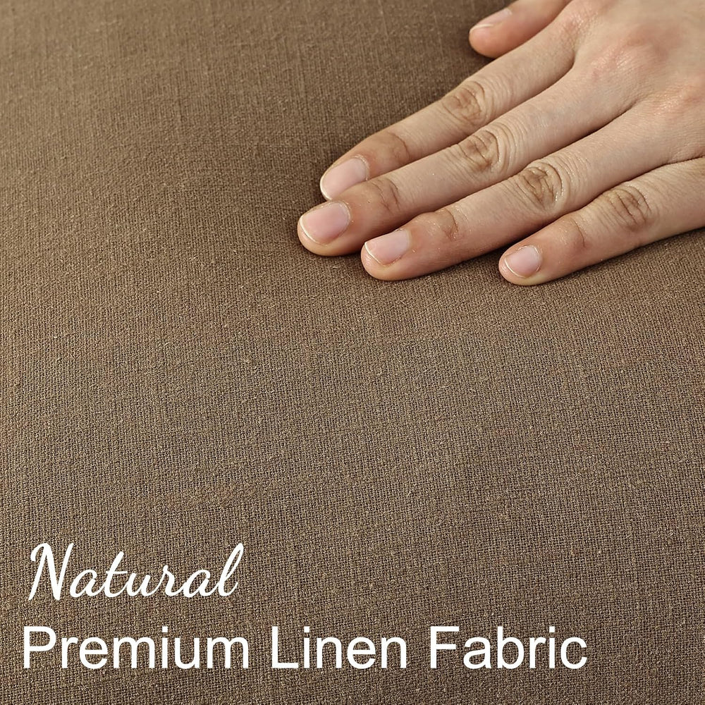 decorUhome Linen Fringe Light Brown Throw Pillow Covers 24x24 Set of 2