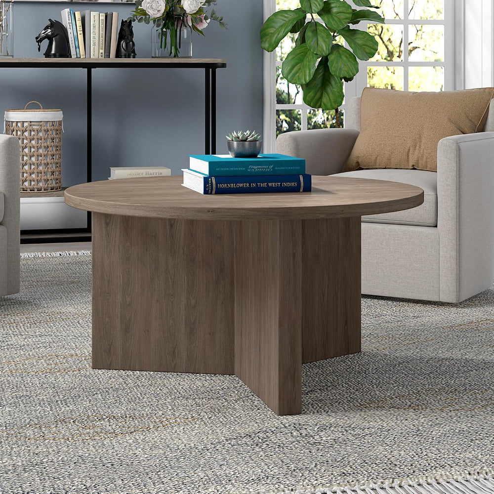 Henn&Hart 32" Scandinavian Coffee Table, Weathered Gray