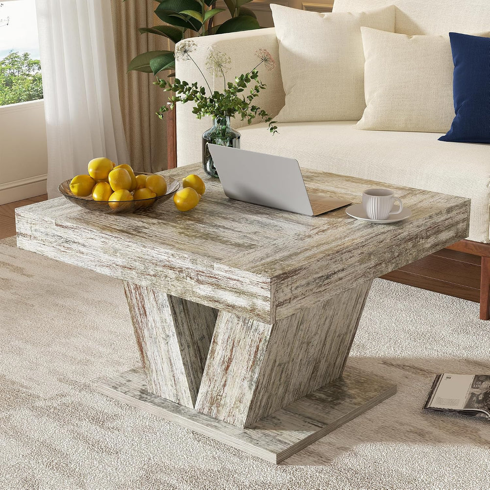Square Wood Coffee Table 31.5 Inch, White