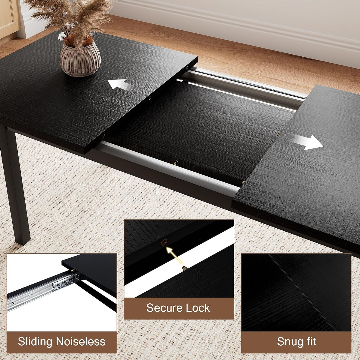einhomn 5-piece dining table set for 4-6, 63", side view