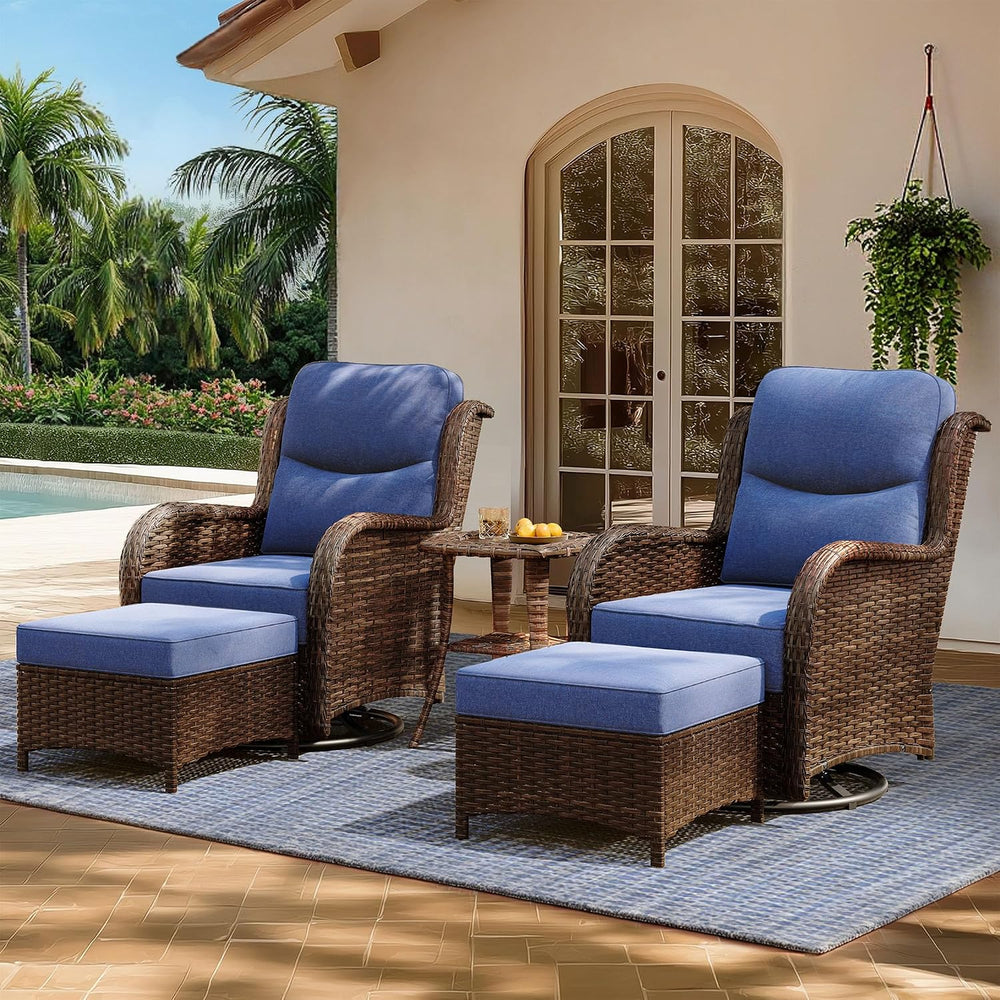 HILLGA Luxury Outdoor Patio Furniture Set with 6-Inch Thick Cushions