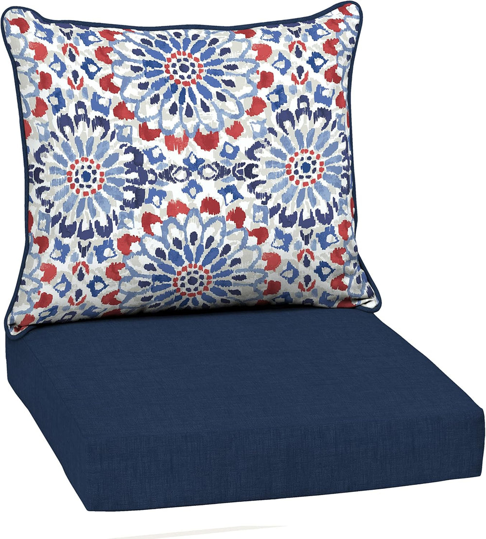 Arden Selections Outdoor Deep Seat Cushion Set, 22 x 24, Water Repellent, Fad...