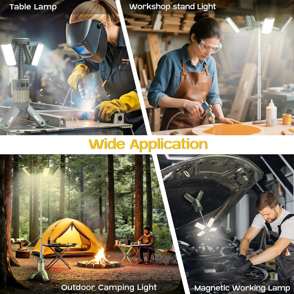 Telescopic Camping Lights with Stand, 40H Playtime, Magnetic Base