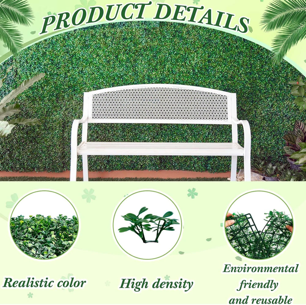 Crowye 48 Pcs 10 x 10 Inch Grass Wall Panel, Artificial Boxwood Wall Panels