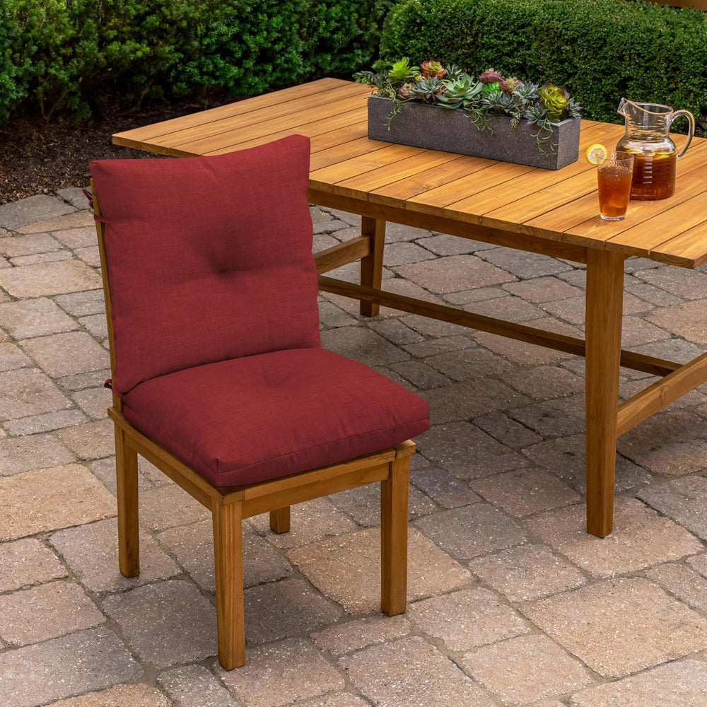 Arden Outdoor Tufted Dining Chair Cushion, 21x40, Ruby Red