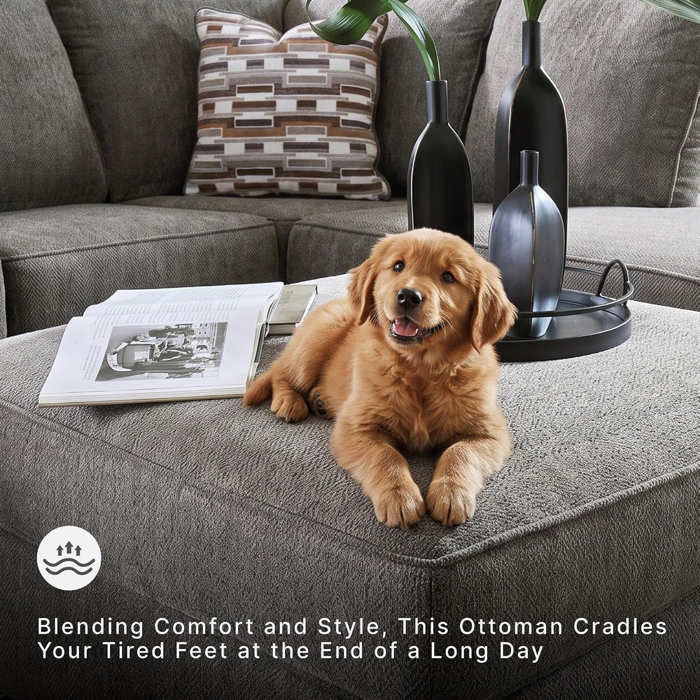 Signature Design by Ashley Putty Grey Ottoman with Storage