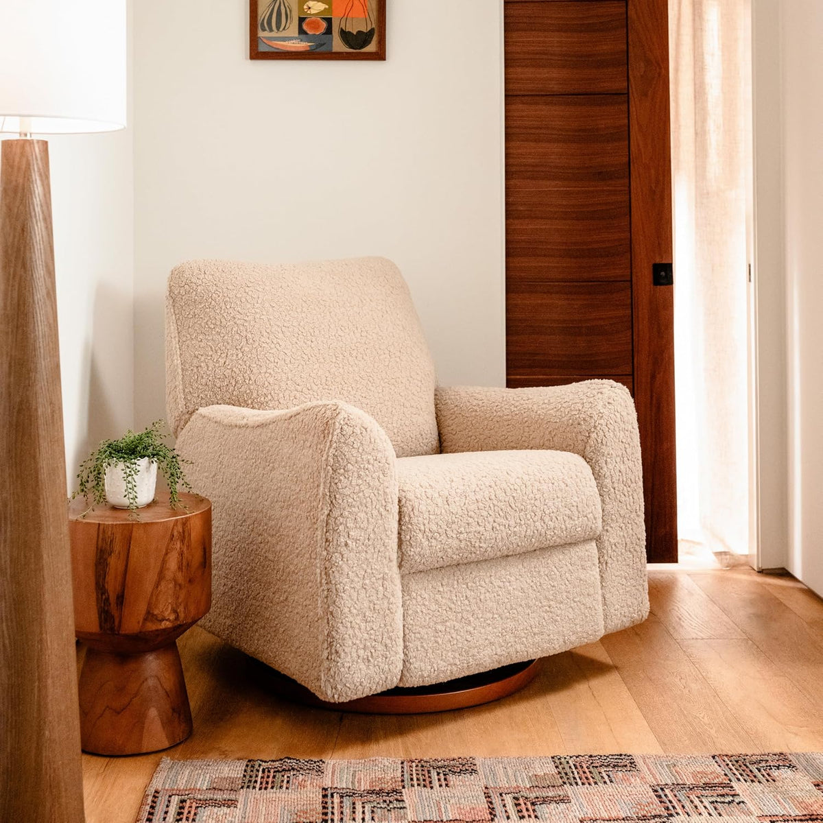 Nurseryworks for Babyletto Sunday Power Recliner and Swivel Glider in Chai Shearling, Greenguard Gold Certified and CertiPUR-US® Certified