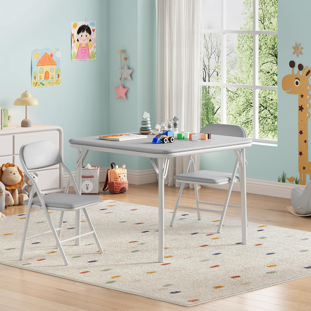 GAOMON 3 Piece Set Folding Table and Chairs Set for Boys and Girls
