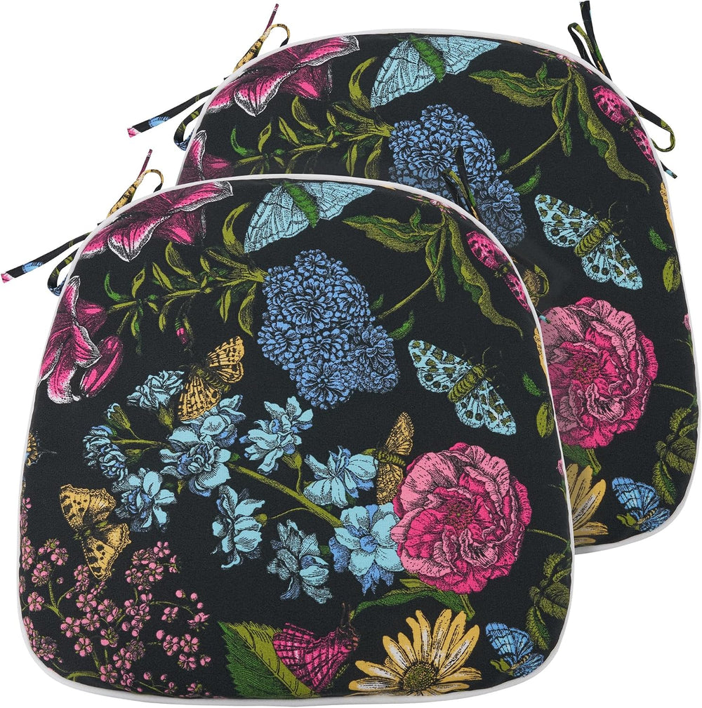 Indoor/Outdoor Chair Cushions 17"X16"X2" with Ties for Dining ...