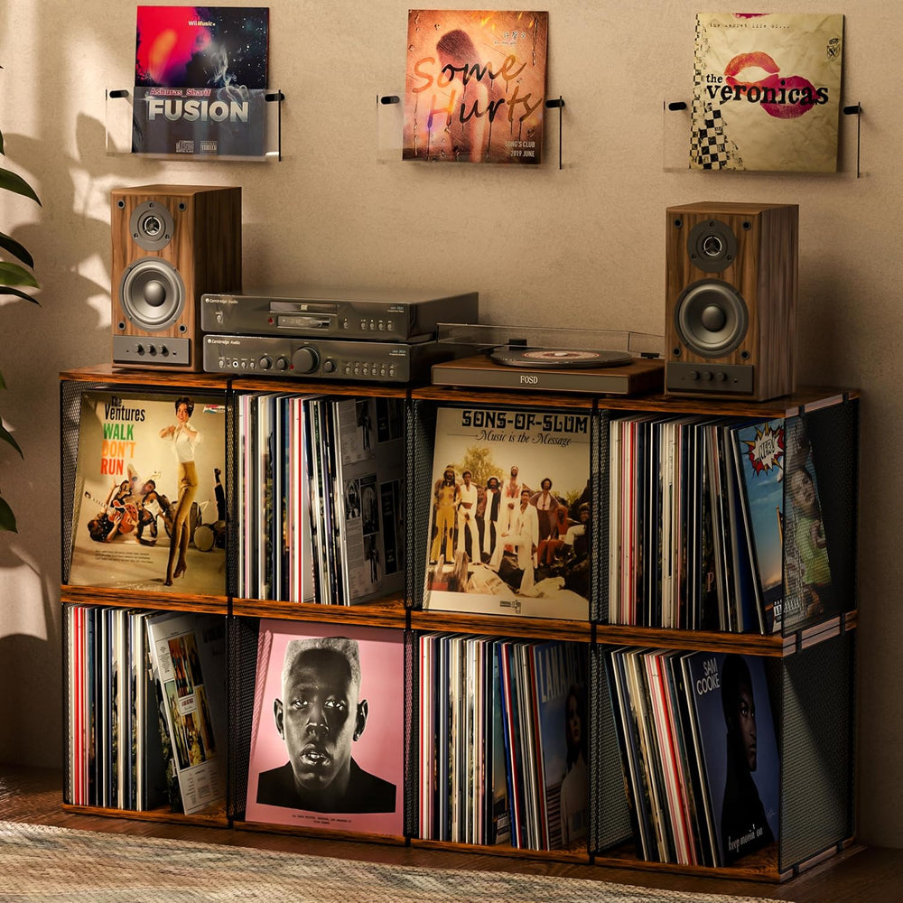 Dmevkic 4 Cube Vinyl Record Storage