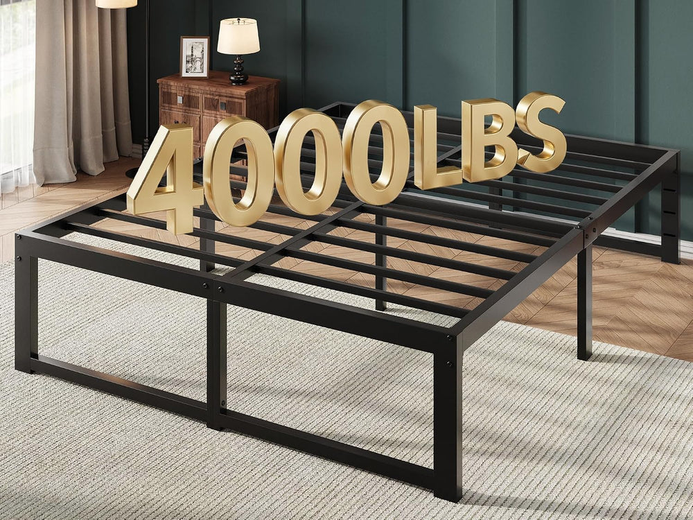 Allewie 14 Inch Queen Metal Bed Frame, 4000LBS Heavy Duty Support, Black