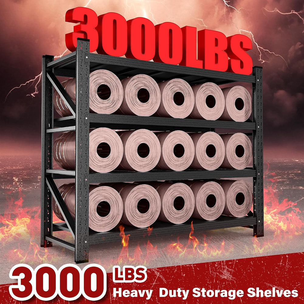 48" Wide Heavy Duty Garage Shelving Units,3000LBS 24 Deep Storage Shelve...