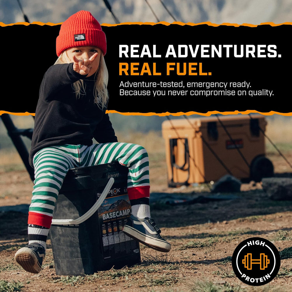 Peak Refuel Basecamp Bucket 3.0 Freeze-Dried Meals with 100% Real Meat