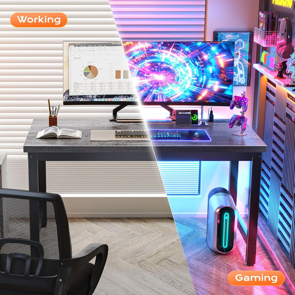 Huuger 48 x 24 inch Desk with Power Outlets & 0.95 Inch Thicker Desktop