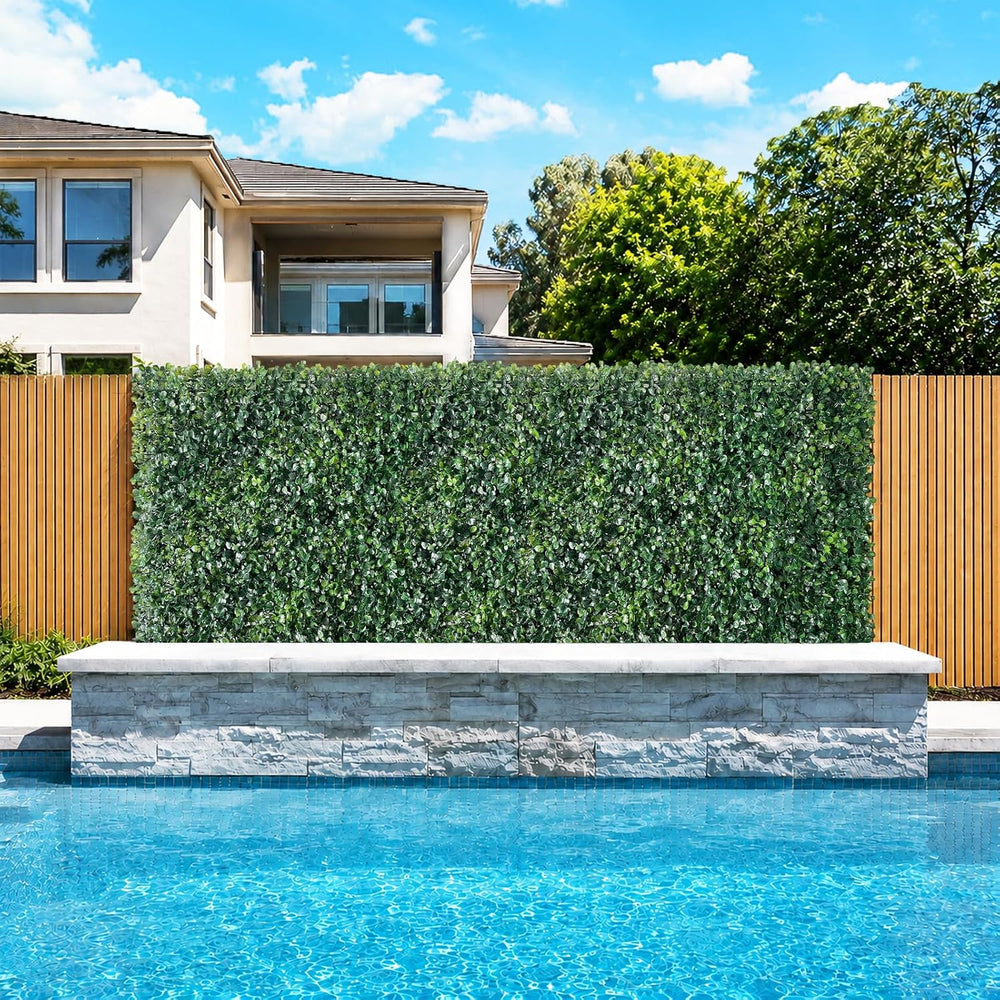 Artificial Grass Wall Panels, 24 PCS 24x16 inch Boxwood Hedge Wall Panels wit...