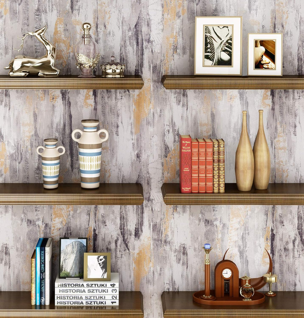 Livelynine 15.8X394 Inch Textured Concrete Wallpaper Peel and Stick for Walls...