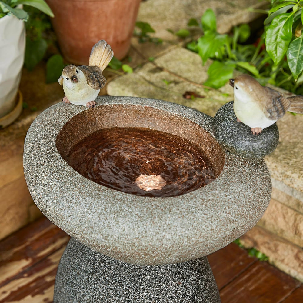 Glitzhome 20.75" H Water Fountain with LED Light and Pump, Zen Style Fau...