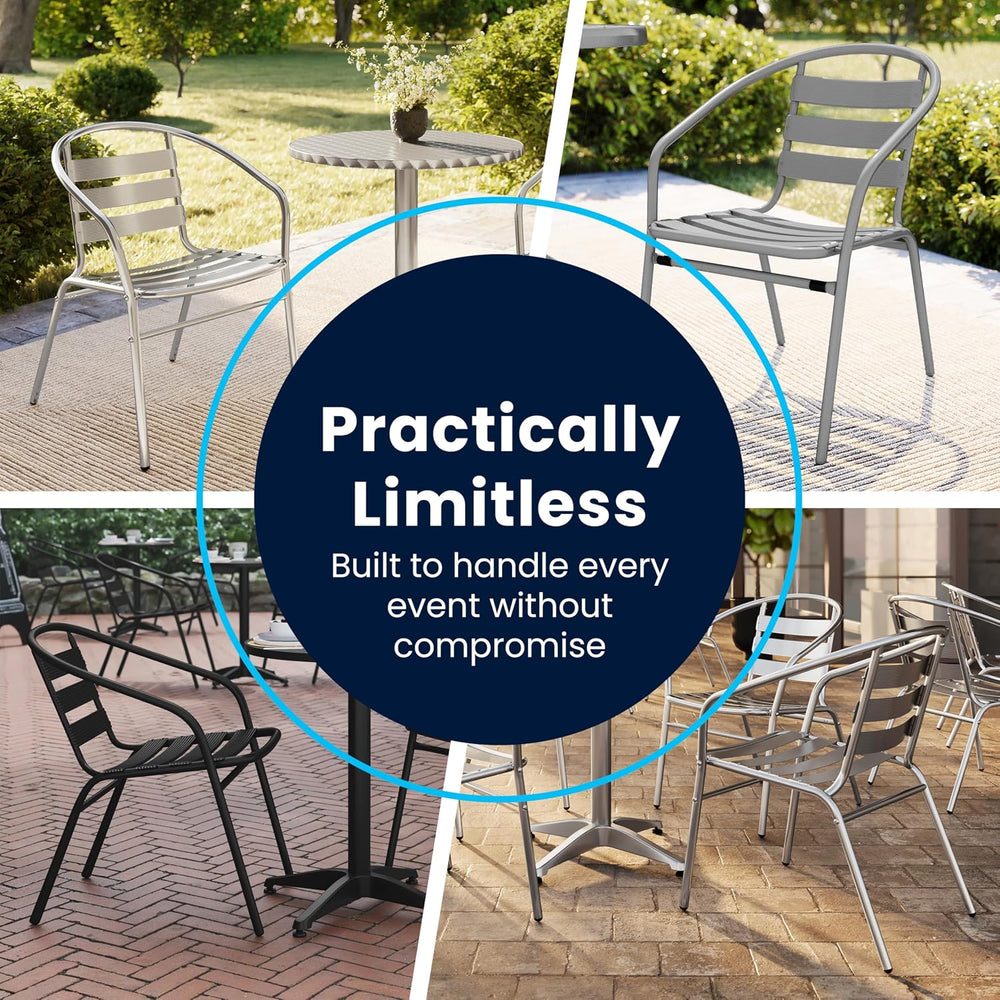 Flash Furniture Lila 4 Pack Commercial Aluminum Indoor-Outdoor Restaurant Sta...