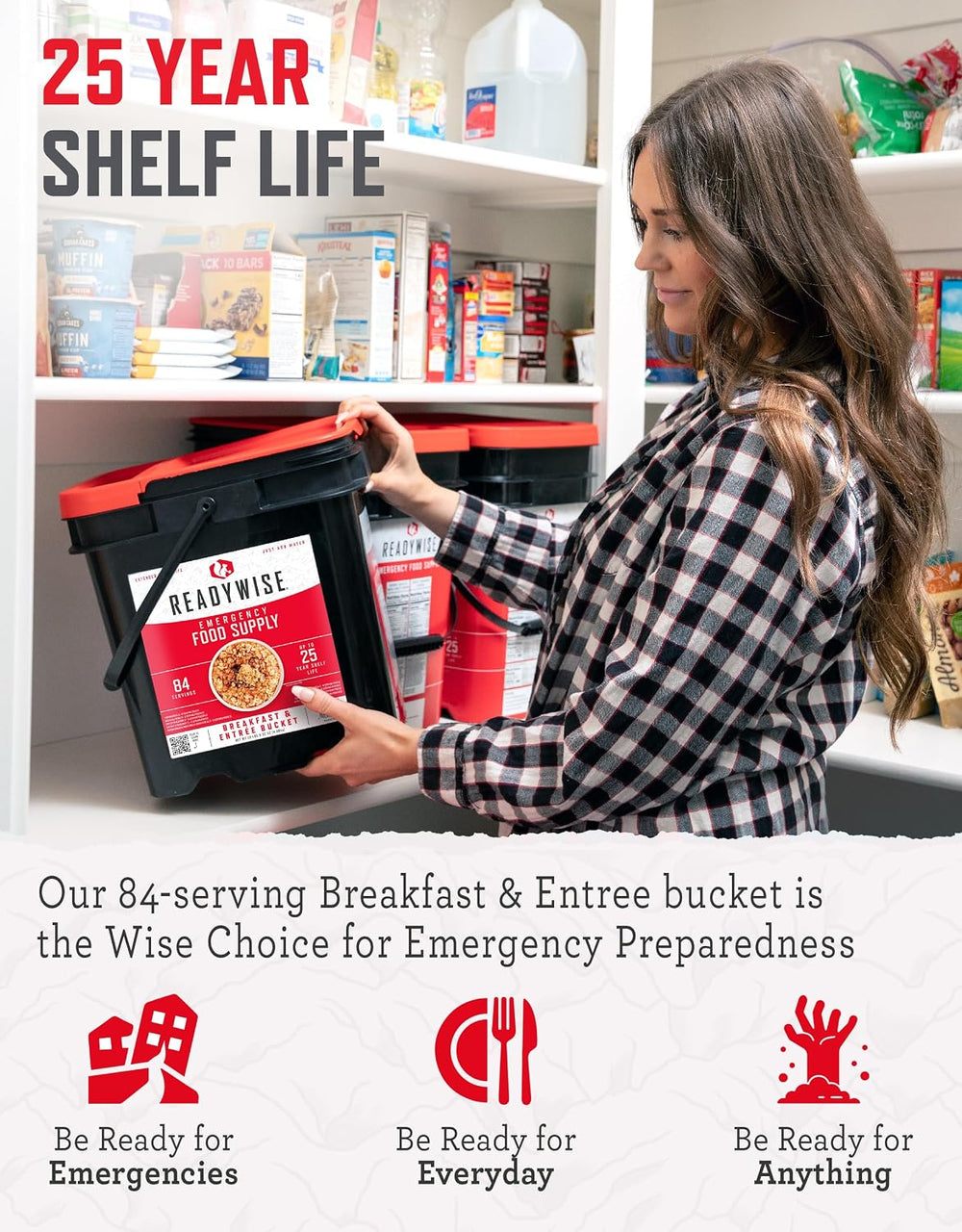 READYWISE Emergency Food Survival Supply Breakfast Bucket, 84 Servings