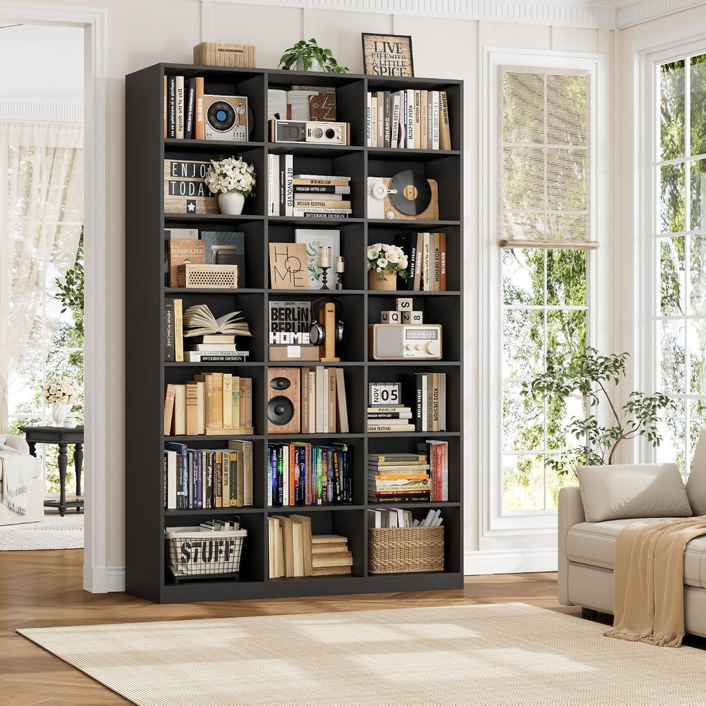 hostack 86" h triple wide bookshelf and bookcase on a desk or shelf