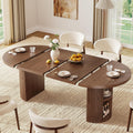 ONBRILL 41-78 Inch Extendable Dining Table for 4-8, Storage Shelf, Walnut