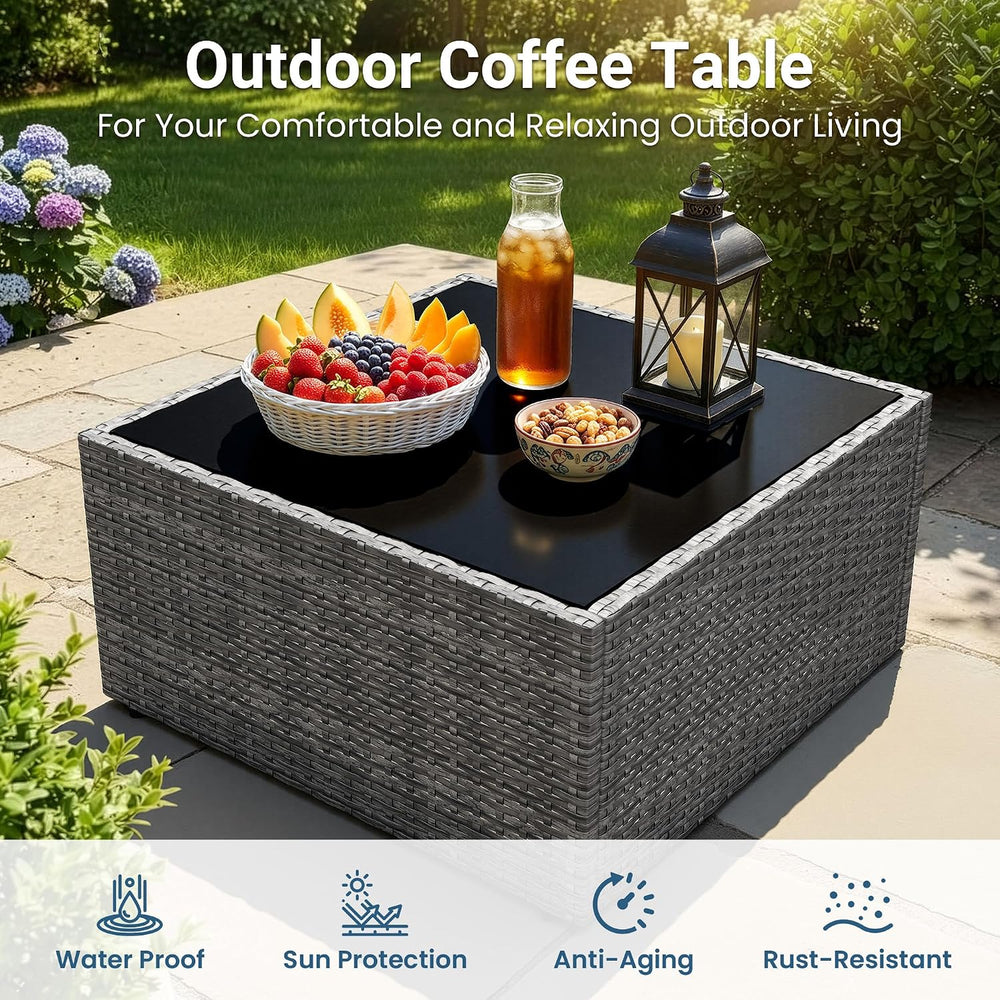 5 Pieces Wicker Patio Furniture Set - Patio Sofa and Chair for All Weather