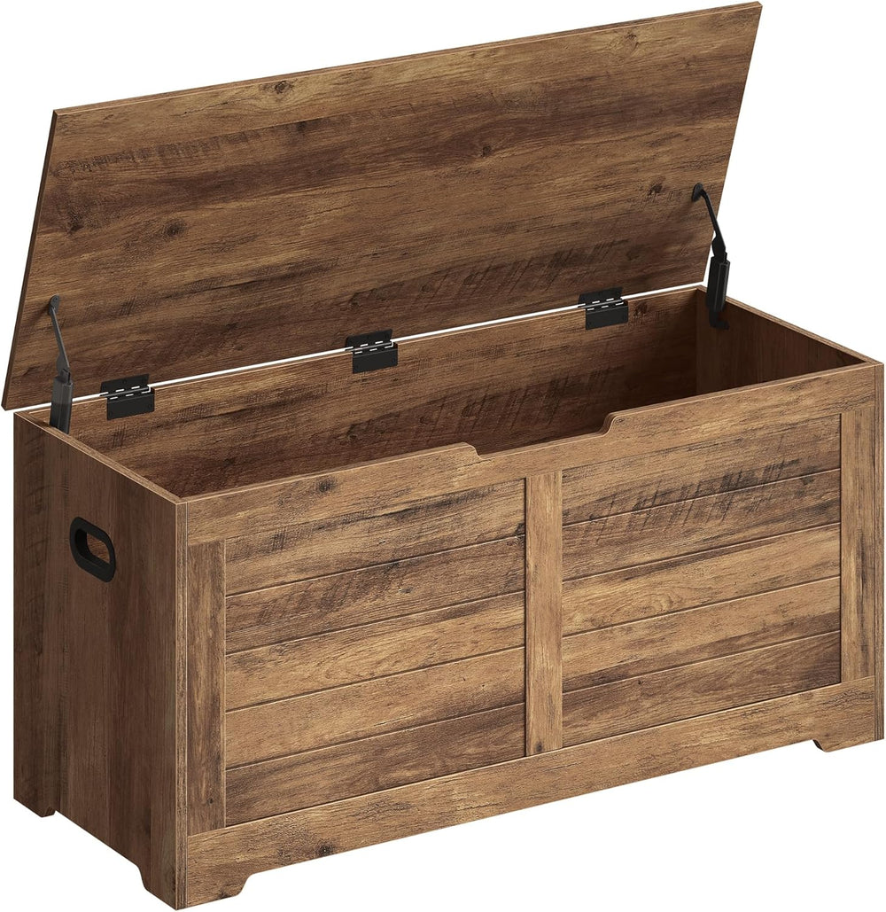 VASAGLE Storage Chest, 39.4 Inches Width Bench with 2 Safety Hinges