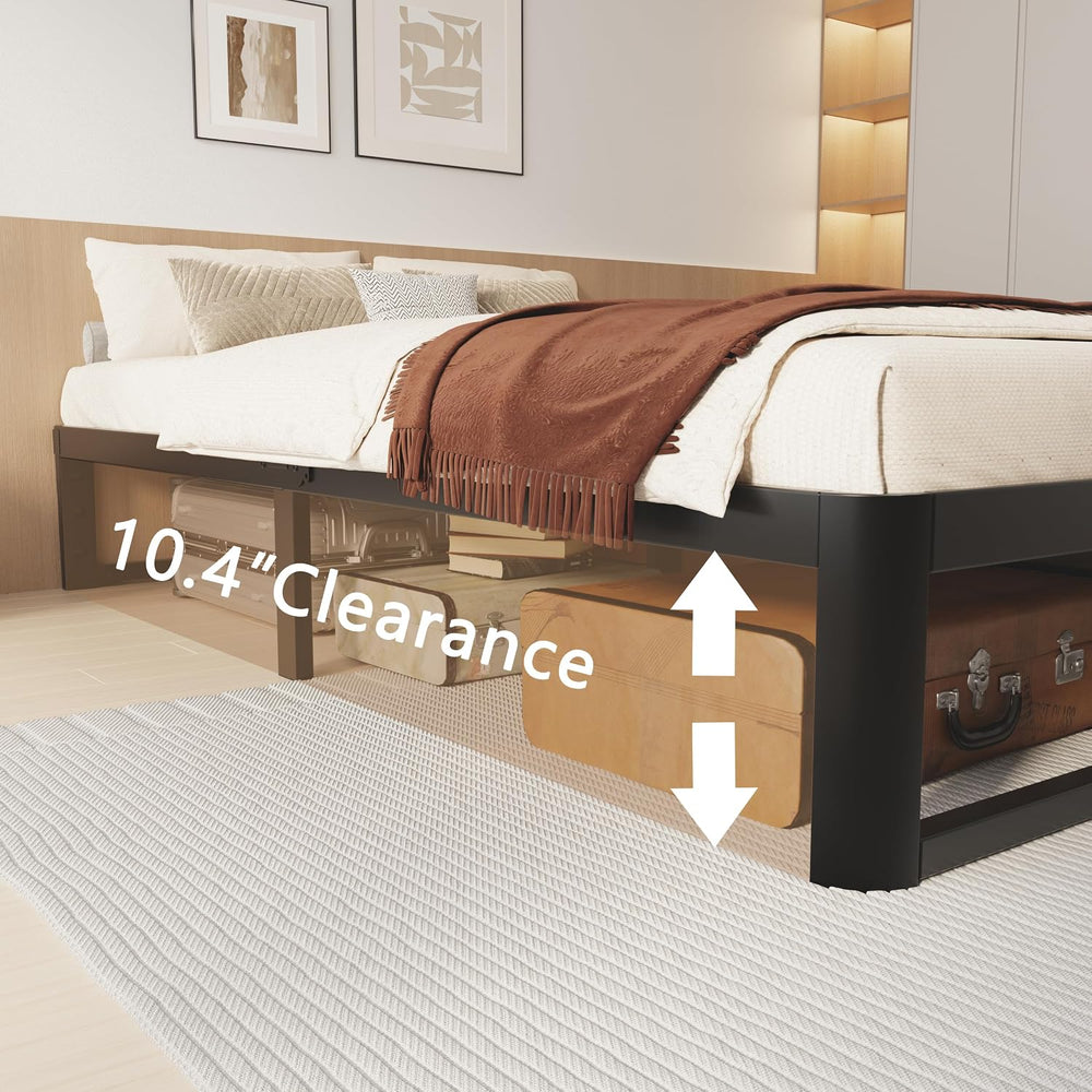 VYM 12 Inch Full Bed Frame, Heavy Duty Steel, No Box Spring, Black